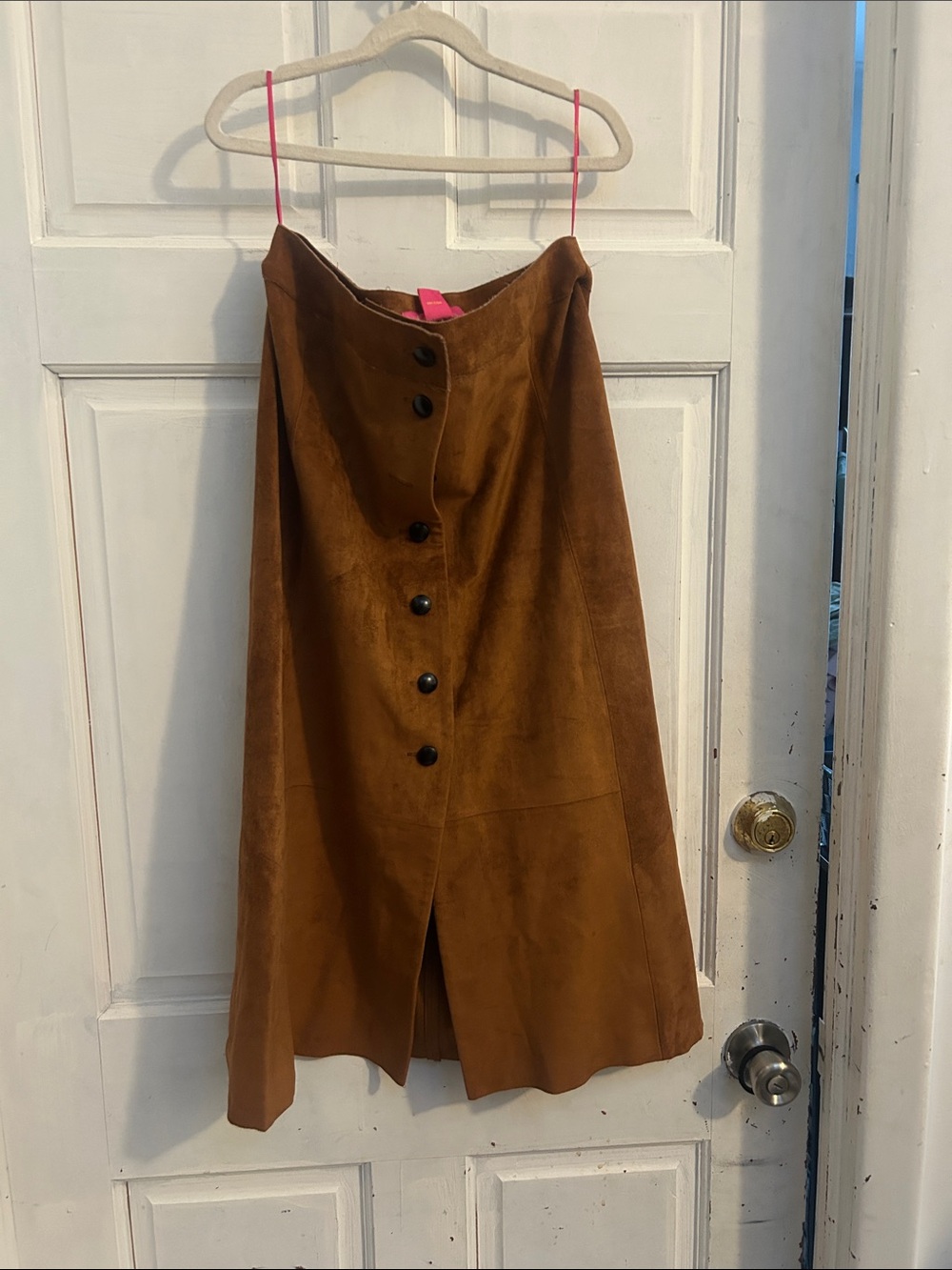 NWT Catherine Malandrino Brown Button-Front Midi Skirt
